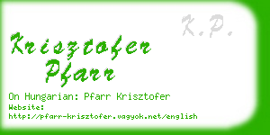 krisztofer pfarr business card